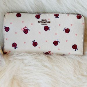 New Coach Ladybug zip around wallet